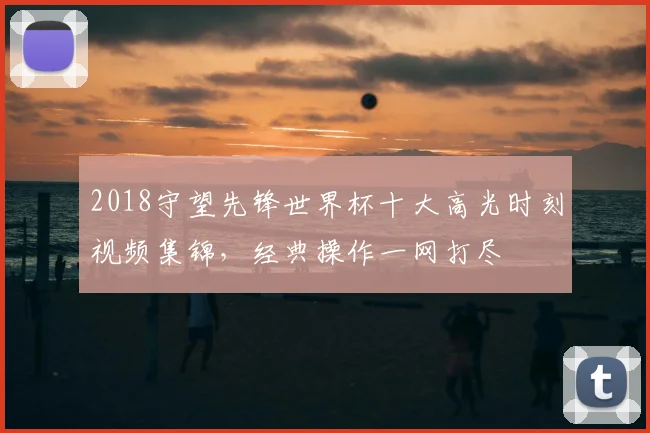 2018守望先锋世界杯十大高光时刻视频集锦，经典操作一网打尽
