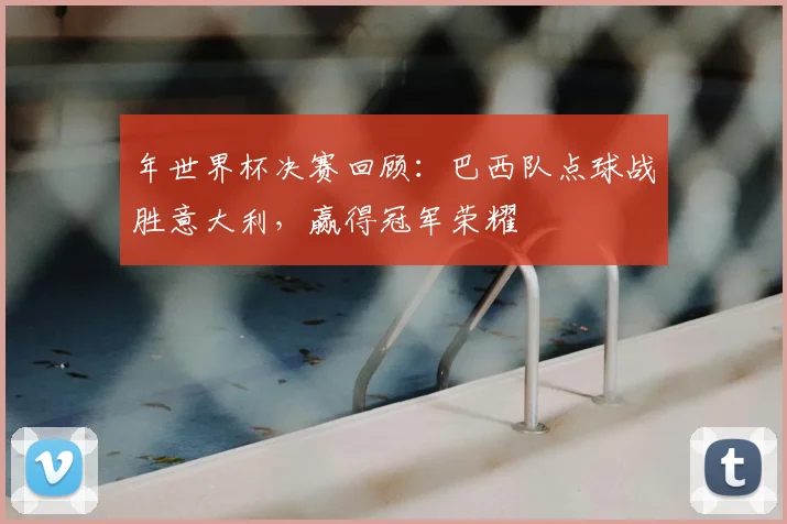 年世界杯决赛回顾：巴西队点球战胜意大利，赢得冠军荣耀